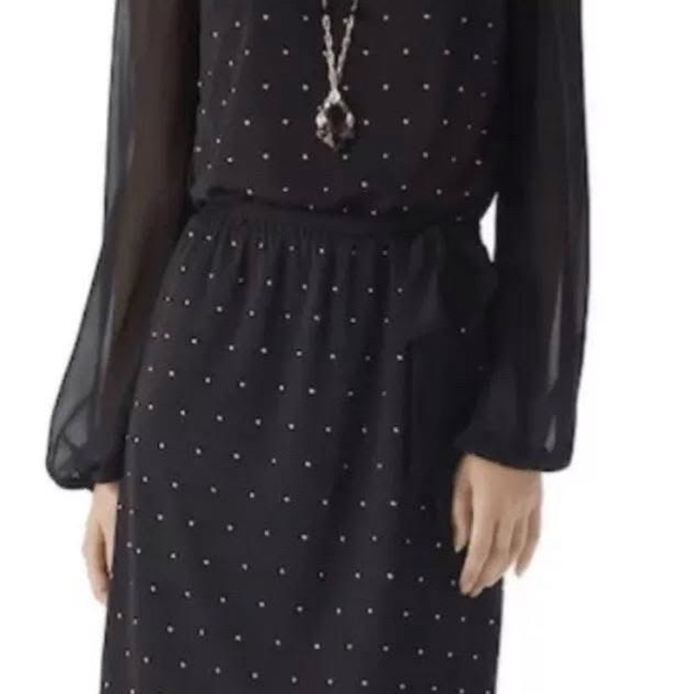 White House Black Market Black Polka Dot Mini Dress